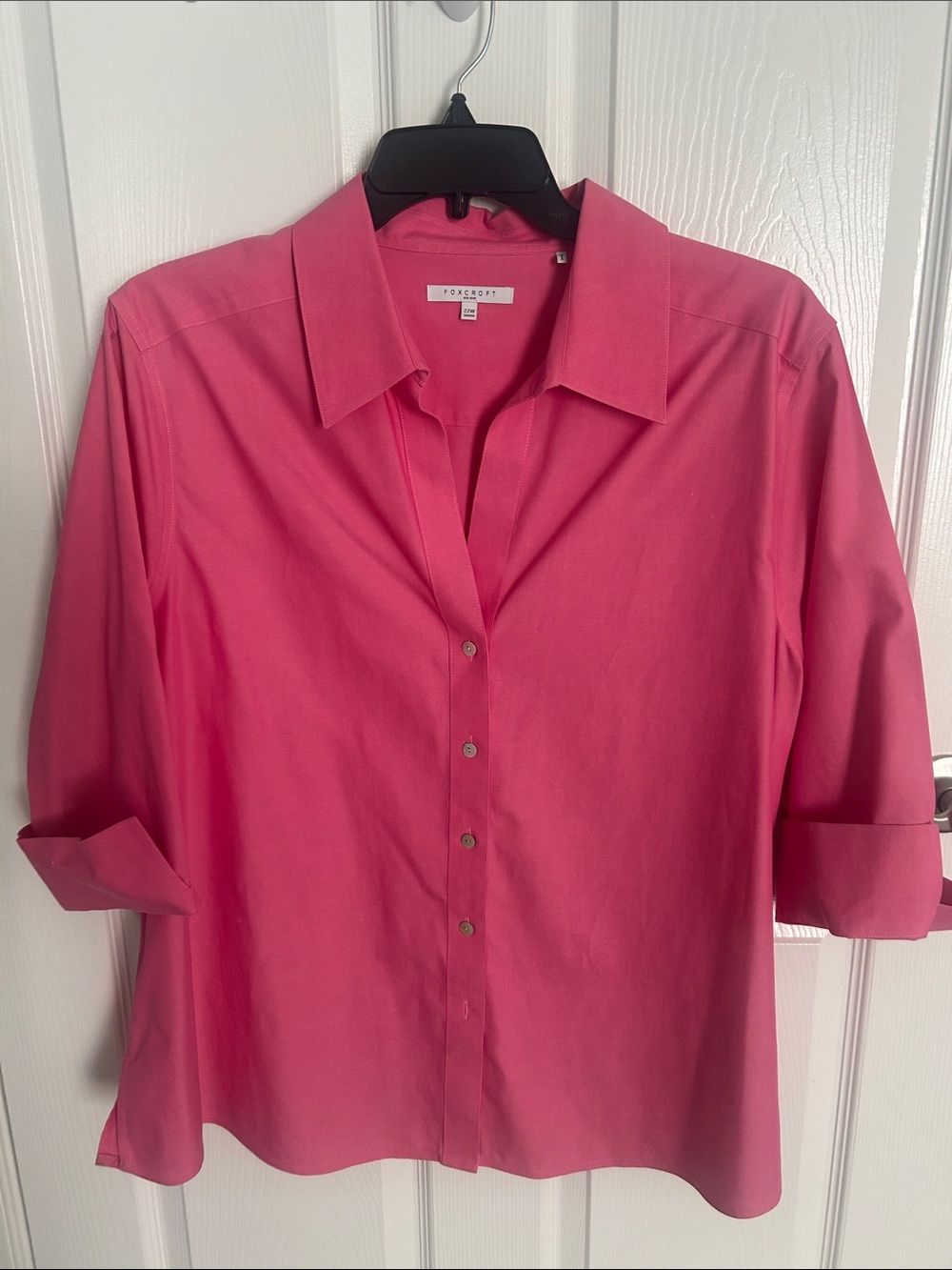 Foxcroft Bright Pink Button-Down Blouse
